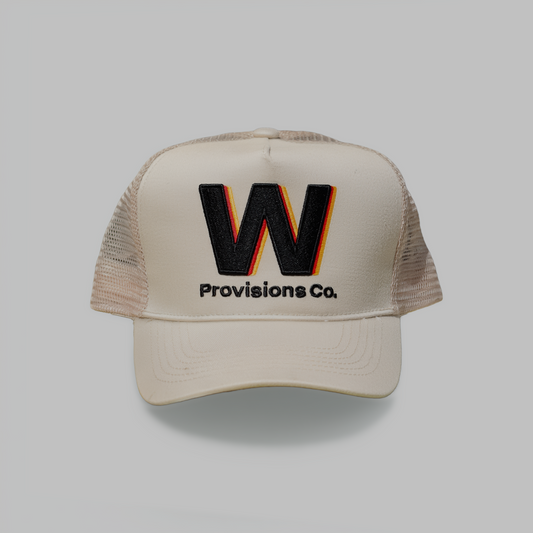W Beige Trucker Hat